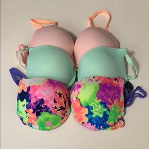 3 Victorias Secret 34C push up bras